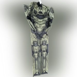 HALO Master Chief boys Halloween costume bodysuit and helmet size medium 7-8